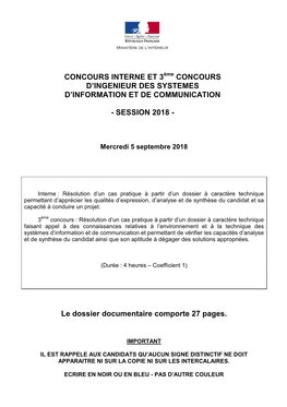 Le Dossier Documentaire Comporte 27 Pages