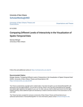 Comparing Different Levels of Interactivity in the Visualization of Spatio-Temporal Data