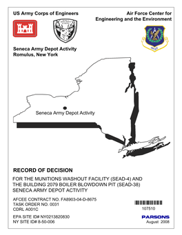 Seneca Army Depot Activity Romulus, New York