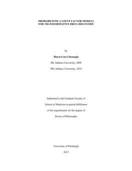 Title Page Probabilistic Latent Factor Models For