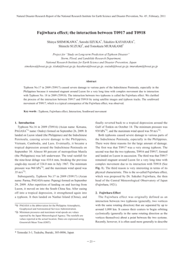 Fujiwhara Effect; the Interaction Between T0917 and T0918