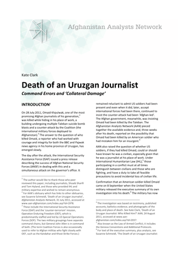 Death of an Uruzgan Journalist Command Errors and ‘Collateral Damage’