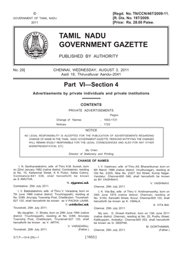 Tamil Nadu Government Gazette