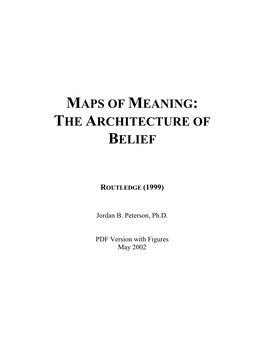 Maps of Meaning: the Architecture of Belief