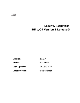 Z/OS V2R2 Security Target