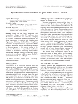 Mycorrhizal Mushrooms Associated with Tree Species in Shaki District of Azerbaijan