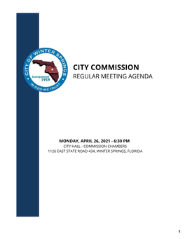 City Commission Regular Meeting Agenda