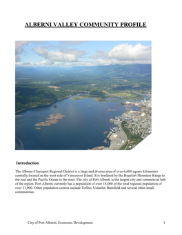 Alberni Valley Community Profile