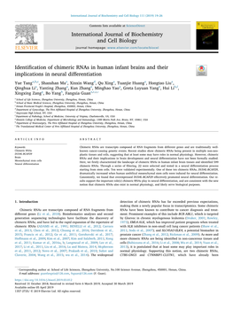 Identification of Chimeric Rnas in Human Infant Brains and Their