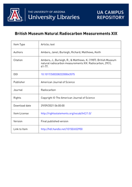 Research Laboratory, the British Museum, London WC 1 B 3DG