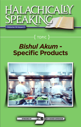 Bishul Akum - Specific Products