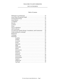 Table of Contents