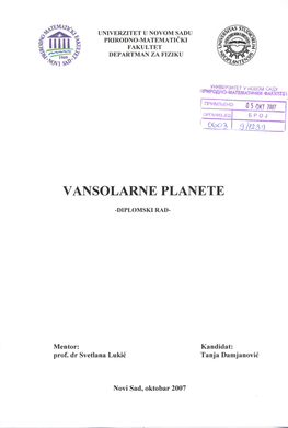 Tanja Damjanović – Vansolarne Planete (2007)