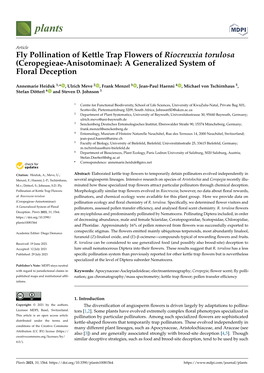 Ceropegieae-Anisotominae): a Generalized System of Floral Deception