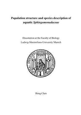 Population Structure and Species Description of Aquatic Sphingomonadaceae