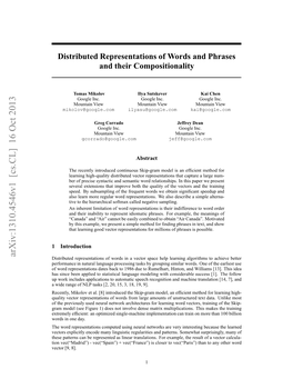 Distributed Representations of Words and Phrases and Their