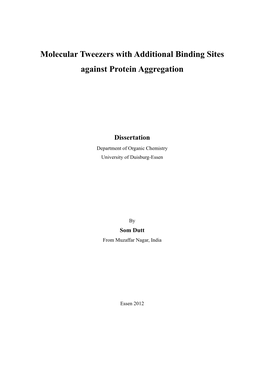 Molecular Tweezers with Additional Binding Sites Against Protein Aggregation