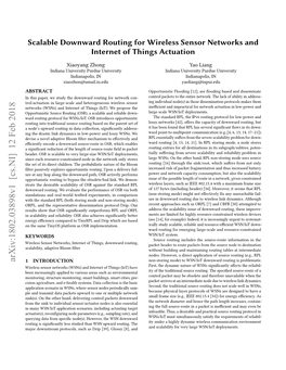 Scalable Downward Routing for Wireless Sensor Networks and Internet of Things Actuation