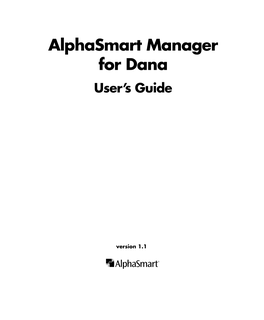 Alphasmart Manager for Dana User’S Guide