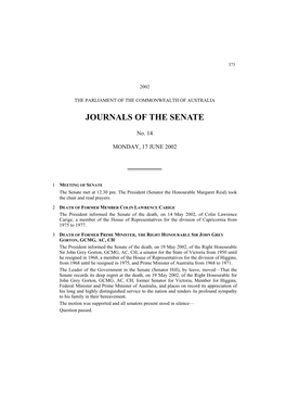 Journals of the Senate