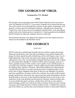 The Georgics of Virgil