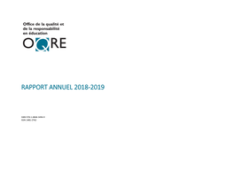 Rapport Annuel De L'oqre 2018-2019