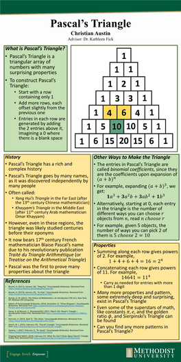 Christian Austin What Is Pascal's Triangle? • Pascal's Triangle Is A