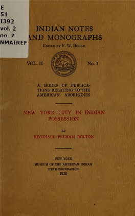 New York City in Indian Possession