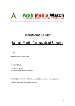 British Media Portrayals of Somalia