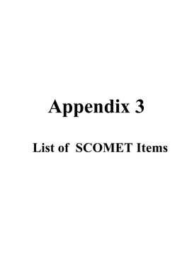 Appendix 3 – SCOMET List