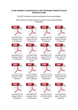 Local Resident's Submissions to the Chichester District Council Electoral