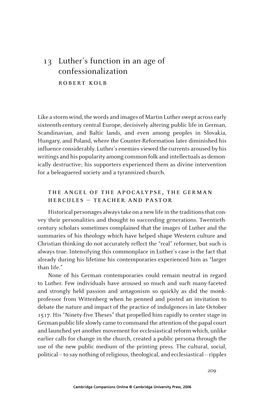 13 Luther's Function in an Age of Confessionalization