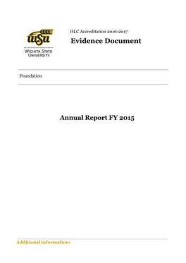 Wichita State University Foundation Annual Report FY 2015