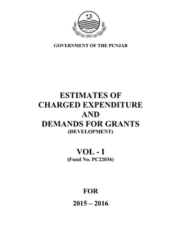 Estimates of Charged Expenditure and Demands for Grants (Development)