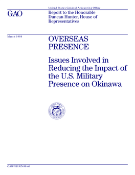 Issues Involved in Reducing the Impact of the US Military Presence