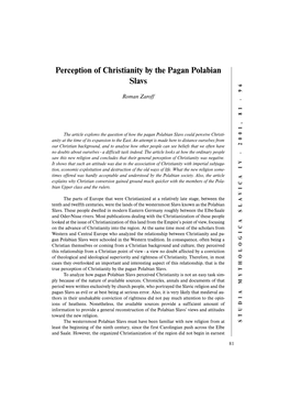 Perception of Christianity by the Pagan Polabian Slavs