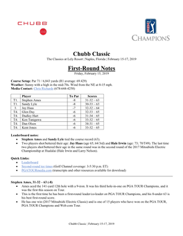 Chubb Classic First-Round Notes