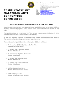 Corruption Commission, No