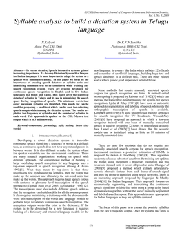 Syllable Analysis to Build a Dictation System in Telugu Language