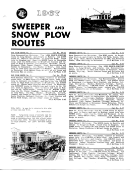 Sweeper and Snow Plow Routes