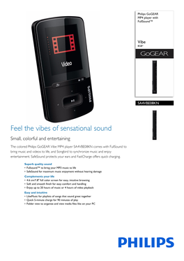 SA4VBE08KN/12 Philips MP4 Player with Fullsound™