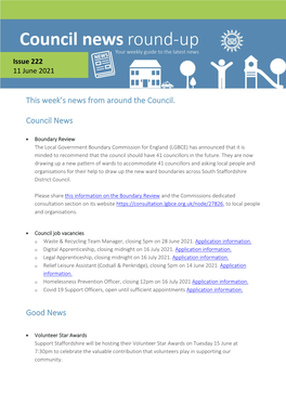 This Week's News from Around the Council