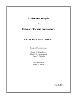 Commuter Parking Requirements