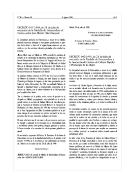 DECRETO 101/1998, De 28 De Julio, De Concesión De La Medalla De