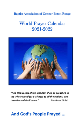 World Prayer Calendar 2021-2022