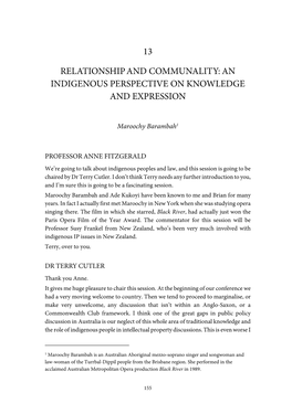 13 Relationship and Communality: an Indigenous Perspective On