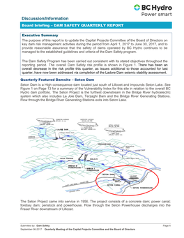 BC Hydro Dam Safety Quarterly Report