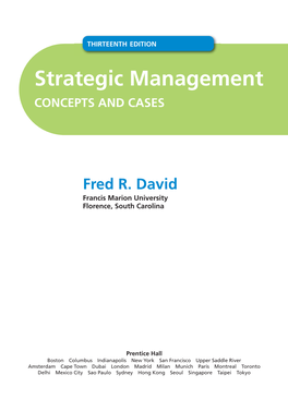 Strategic Management CONCEPTS and CASES