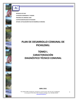 Plan De Desarrollo Comunal. Pichilemu 2010-2014. Tomo I