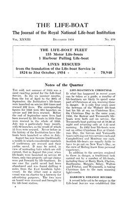 THE LIFE-BOAT the Journal of the Royal National Life-Boat Institution